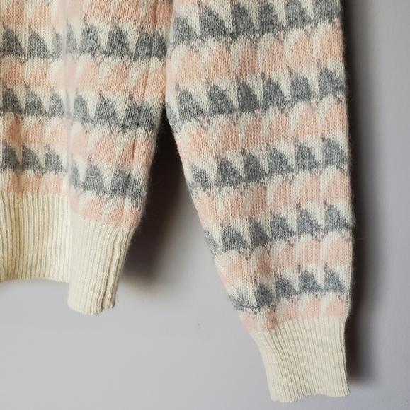 Vintage Lambswool Angora Blend Cardigan Button Down Sweater L - Picture 4 of 7